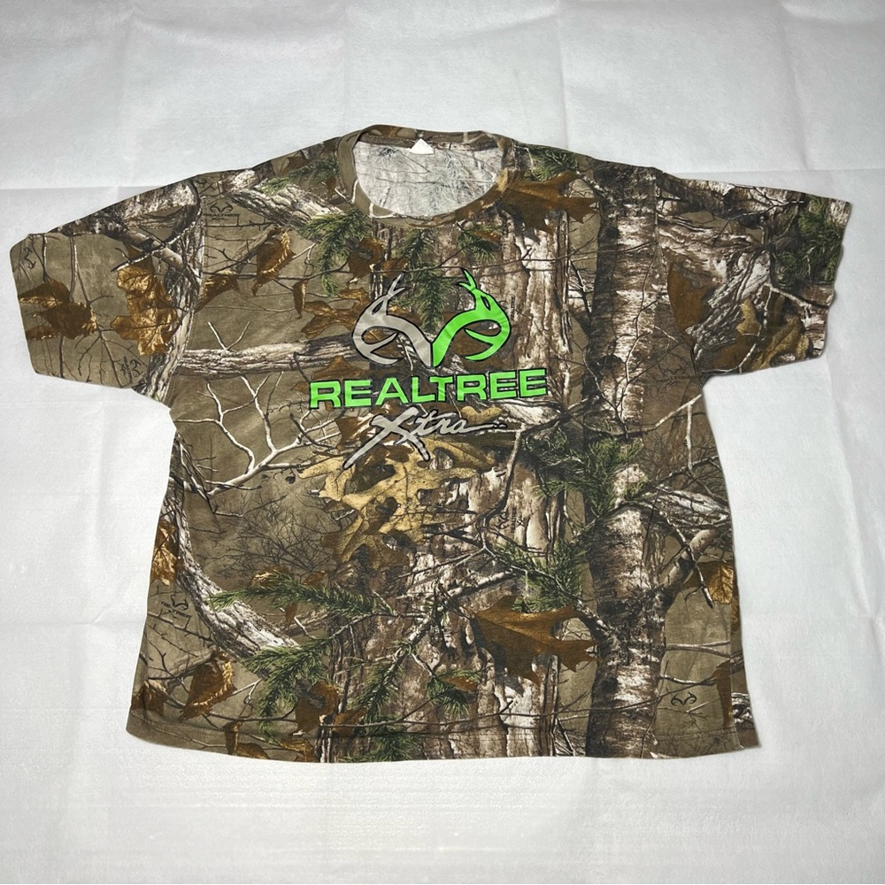 Realtree Mens T‎ Shirt Size XXL Brown Camo 100% Cotton Short Sleeve